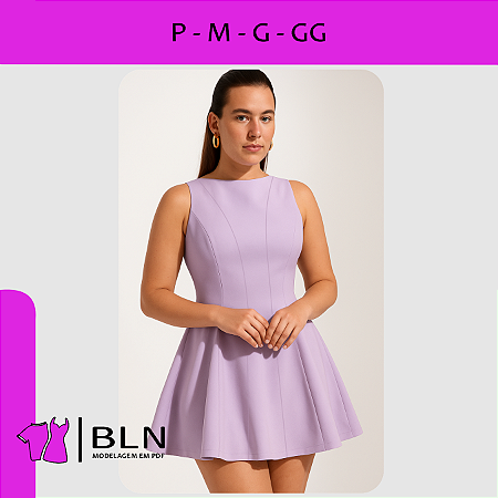 Vestido Curto Recortes