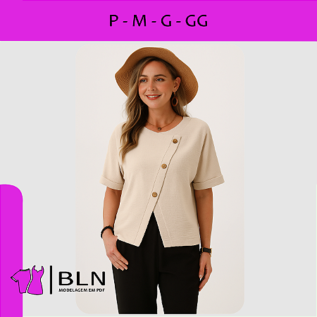 Blusa Morcego Botões