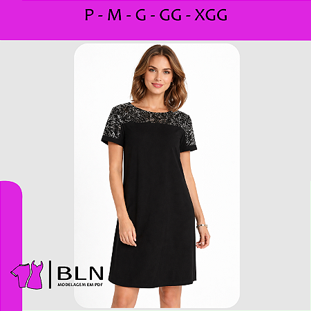 Vestido Amplo Com Paetê