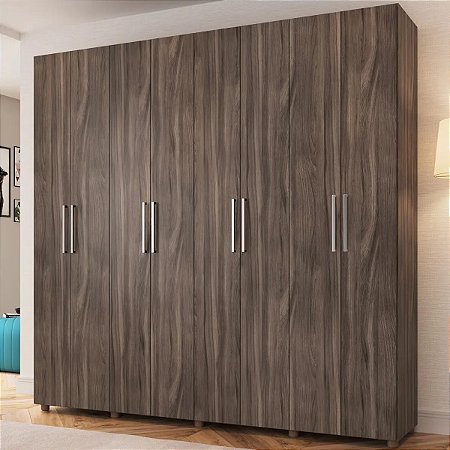 Guarda-Roupa Casal 8 Portas 4 Gavetas Carvalho 2022 - Percasa 2,03m x 2,08 m x 47cm