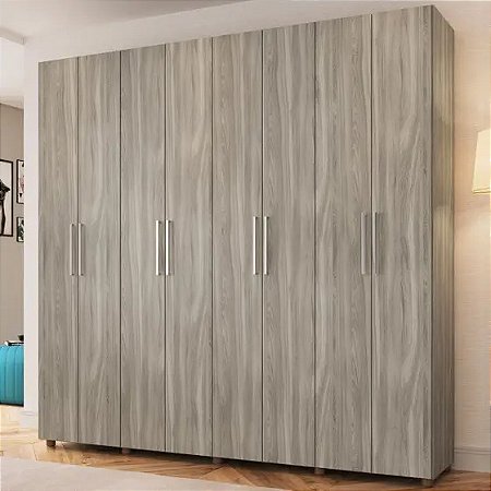 Guarda-Roupa Casal 8 Portas 4 Gavetas fresno 2022 - Percasa 2,03m x 2,08 m x 47cm