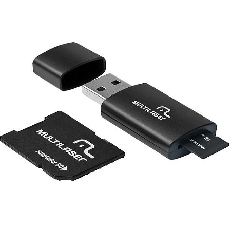 KIT 3 EM 1 CARTÃO MICRO SD 16GB + ADAPTADOR + LEITOR USB MC112 - B-Tech  Store
