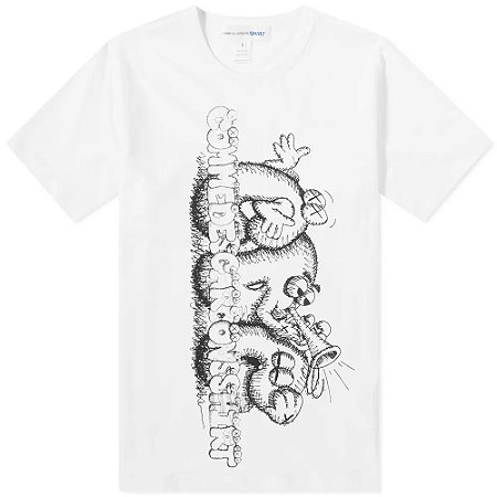 Comme Des Garçons x KAWS Camiseta Print 3 Branca