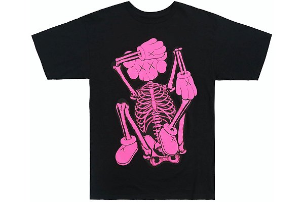 KAWS Camiseta Skeleton New Fiction Preta