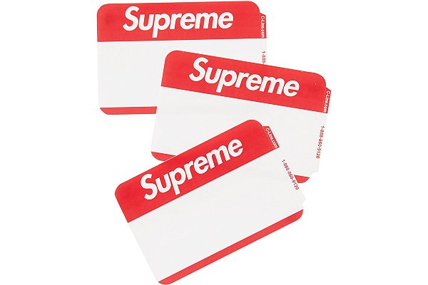 Supreme Adesivo Name Badge Vermelha (5 unidades)