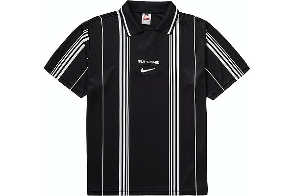 Supreme x Nike Camiseta Jersey Jewel Stripe Soccer Preta