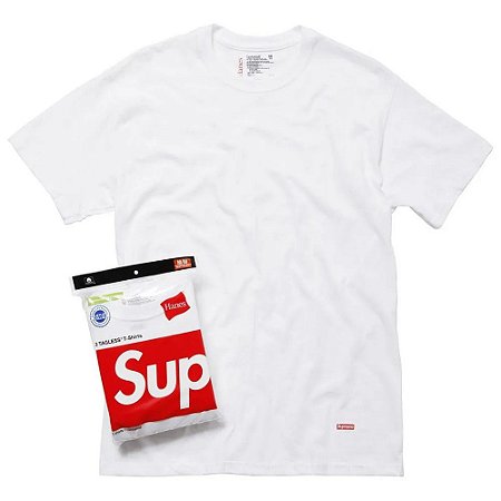 Supreme Camiseta Hanes Branca Tagless (UNIDADE)