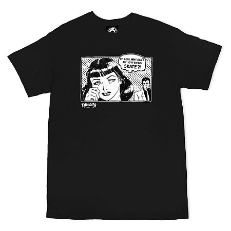 Thrasher Camiseta Boyfriend Preta