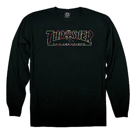 Thrasher Camiseta Manga Longa San Francisco Preta