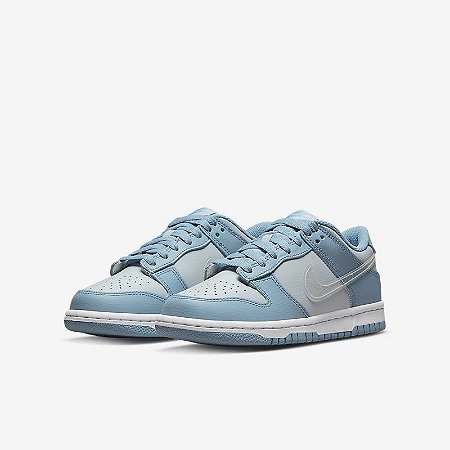 Nike Dunk Low  Clear Swoosh Worn Blue