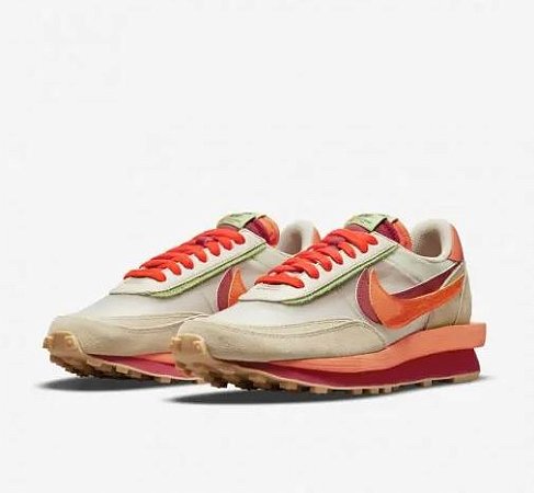 Nike LD Waffle Sacai CLOT Kiss of Death Net Orange Blaze