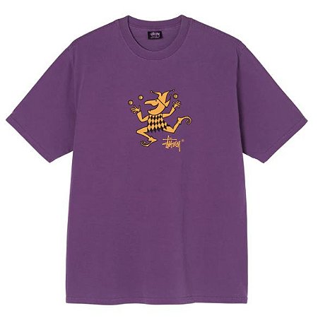 Stussy Camiseta Juggler Pigment Dyed Roxa