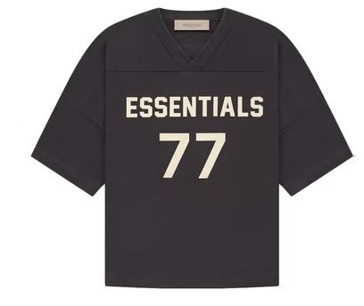Fear of God Essentials Women's Camiseta Football 77 T-shirt Iron Preta