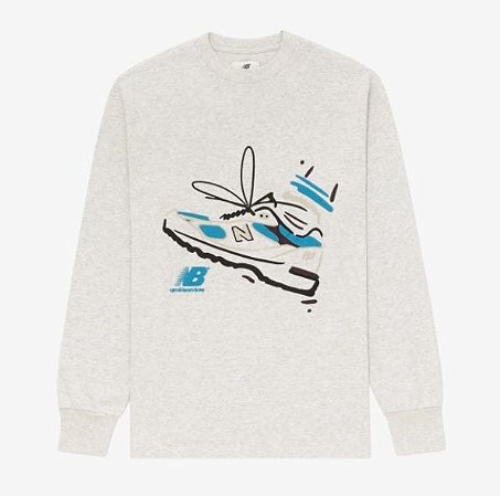 Aimé Leon Dore x New Balance 993 Camiseta Manga Longa Graphic Cinza