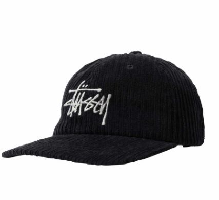 Stussy Boné Corduroy Big Logo Low Pro Cap Preta