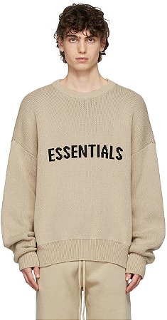 Essentials Beige Knit Pullover