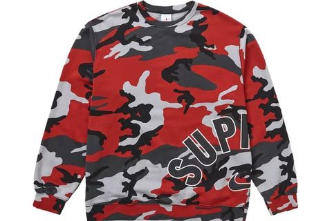 Supreme x Nike Moletom Arc Crewneck Camo Vermelho