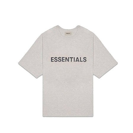 Fear of God Essentials Camiseta Boxy Applique Logo Cinza