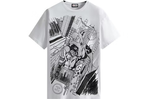 Kith x Marvel Camiseta Spider-Man Doctor Octopus Vintage Branca