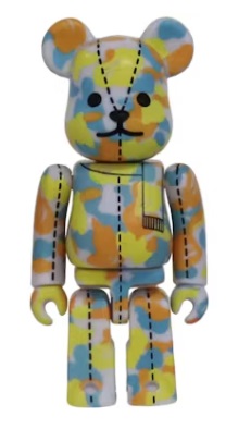 Bape x Bearbrick 28th Anniversary Camo #4 100% Azul e Amarelo