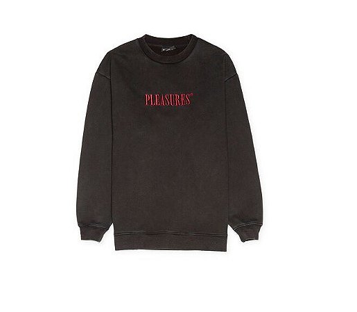 Pleasures Moletom Sour Washed Crewneck Preta