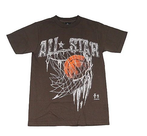 Travis Scott Cactus Jack x All Star Weekend Camiseta Hoop Marrom