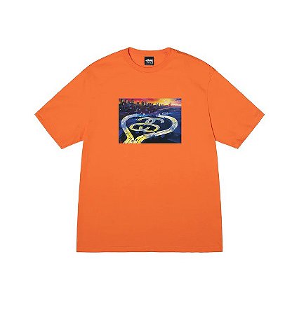 Stussy Camiseta Highway Laranja
