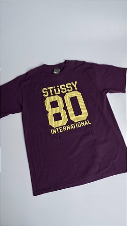 Stussy Camiseta 80 Stripes Roxa