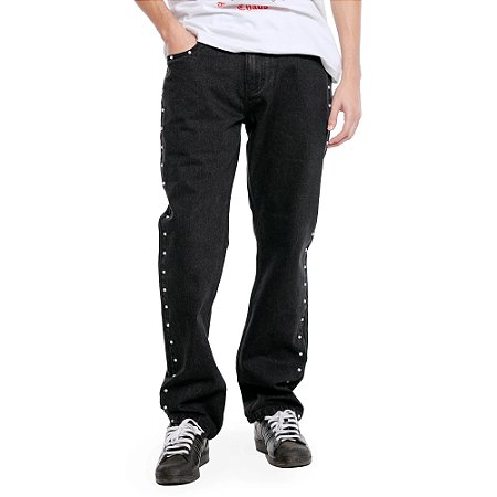 Pleasures Calça Jeans Bling 5 Pocket Preta
