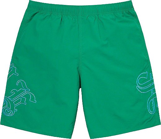 Supreme Shorts Old English Nylon Verde
