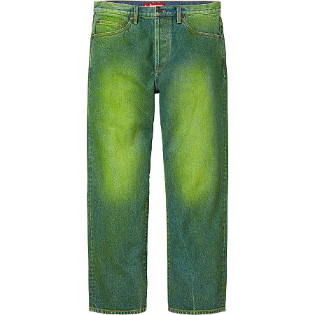 Supreme Calça Jeans Regular Spray Verde