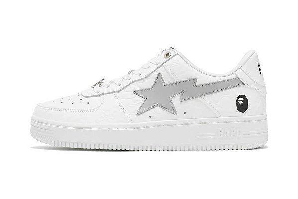 A Bathing Ape Tenis Bape Sta Low #3 Line Camo Branco