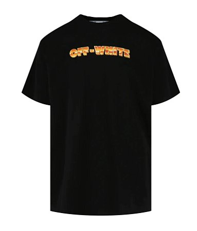 Off-White Camiseta Metal Arrow Preta e Laranja