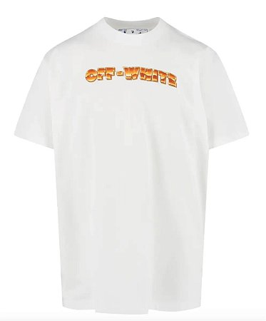 Off-White Camiseta Metal Arrow Branca e Laranja