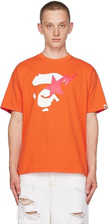 Bape Camiseta Ape Face STA Laranja