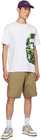 Bape Camiseta ABC Camo Side Big Ape Head Branca