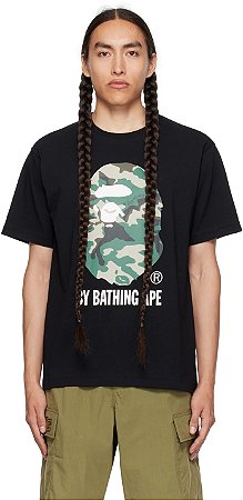 Bape Camiseta APE Woodland Camo By Bathing Ape Preta