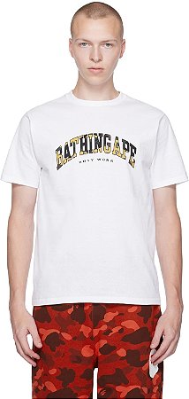 Bape Camiseta 1st Camo Logo Branca