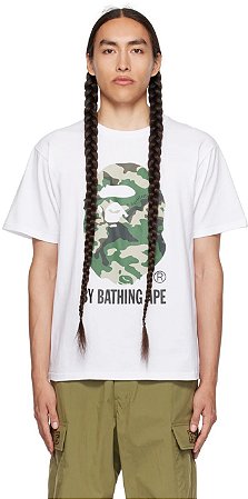 Bape Camiseta Woodland Camo By Bathing Ape Branca