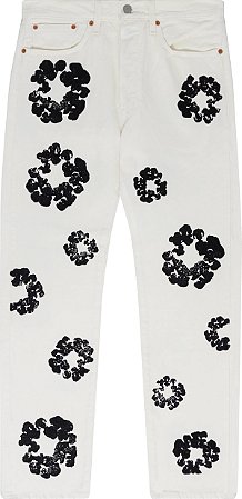 Denim Tears x Levi's Calça Jeans Cotton Wreath Branca