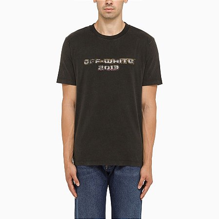 Off-White Camiseta Digit Bacchaus Slim Preta