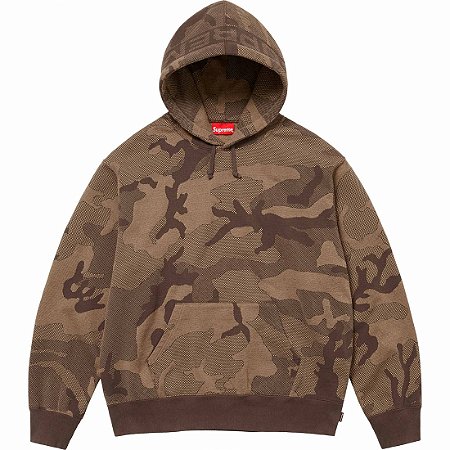 Supreme Moletom Jacquard Stripe Hooded Brown camo