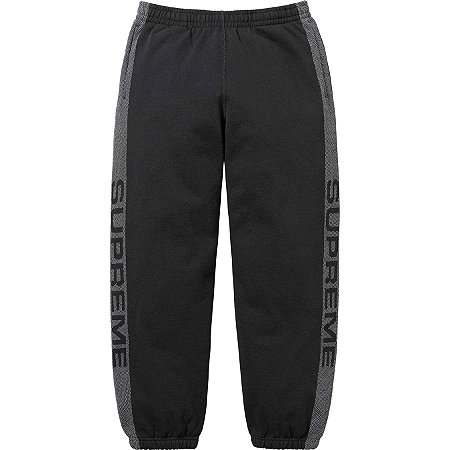 Supreme Calça Moletom Jacquard Preta
