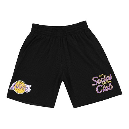 Anti Social Social Club x Mitchell & Ness Bermuda Los Angeles Lakers Preta