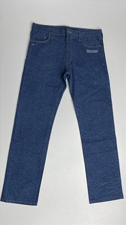 Off-White Calça Jeans Corporate Slim Straight Azul