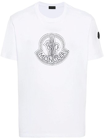 Moncler Camiseta Scratch Logo Branca
