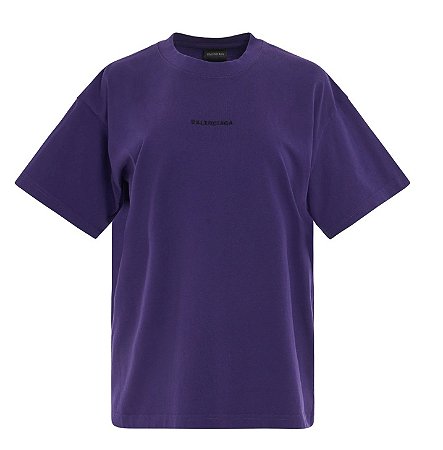 Balenciaga Camiseta New Back Logo Deep Purple