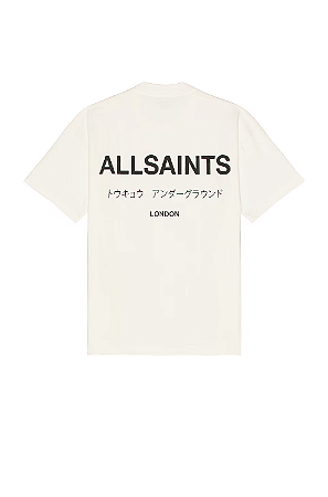 All Saints Camiseta Underground SS Crew Ashen White