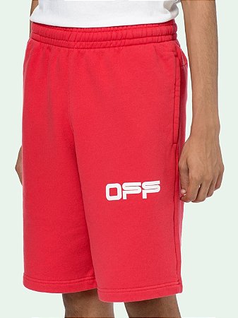 Off-White Bermuda Airport Tape Vermelha