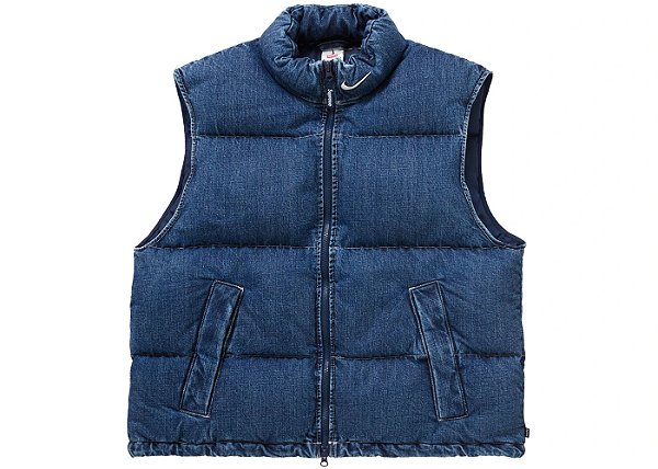 Supreme x Nike Colete Jeans Indigo Azul